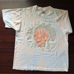 Vintage Mexico Beach Florida T Shirt Single Stitch Seashell Size XL USA Made